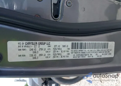 2013 Dodge Journey American Value Pkg from USA, damaged, VIN 3C4PDCAB2DT560776